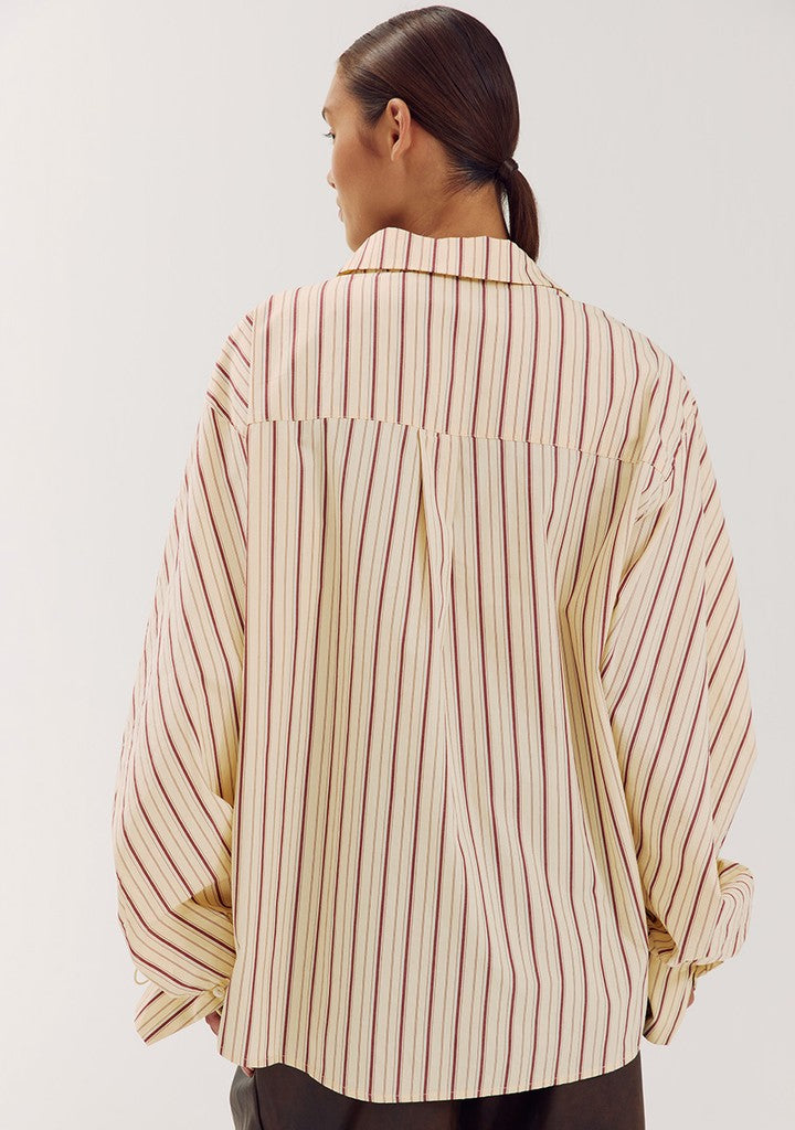 HARPER & YVE | TED LS TOP - CREME STRIPE