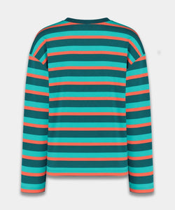 HARPER & YVE | STILL BURNING T-SHIRT - DEEP TEAL STRIPE