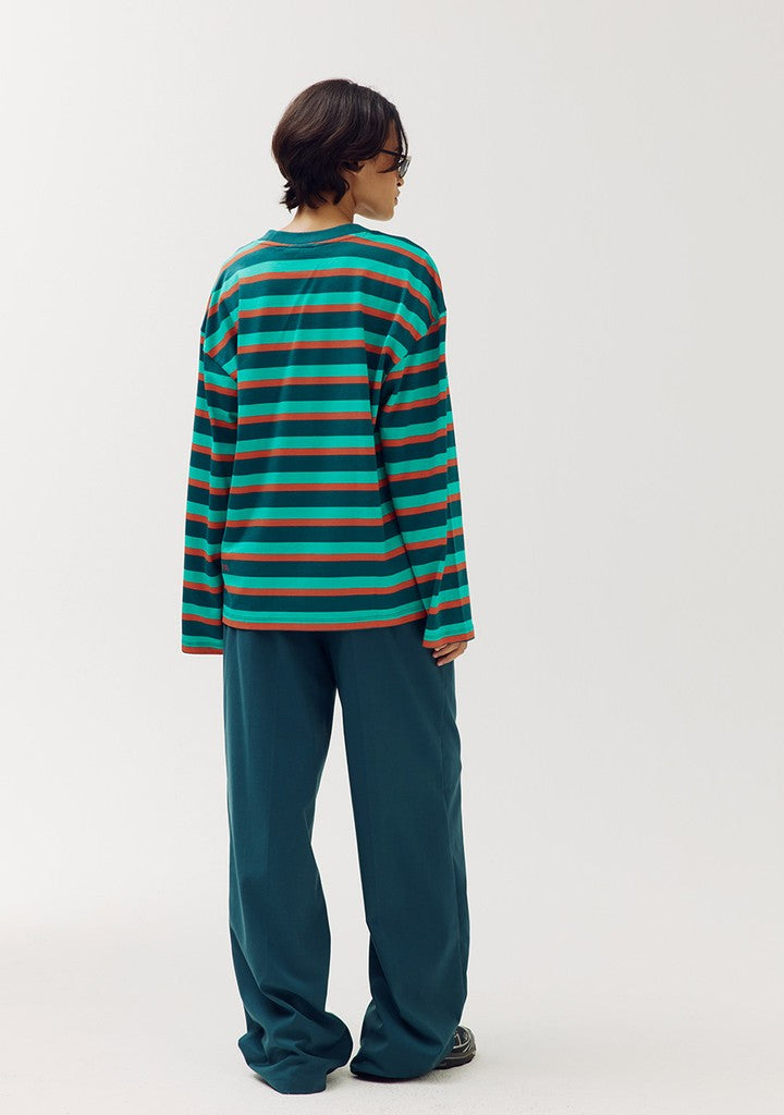 HARPER & YVE | STILL BURNING T-SHIRT - DEEP TEAL STRIPE