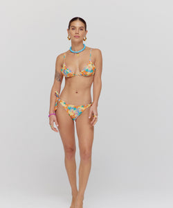 HARPER & YVE | LEXIE 2-WAYS BIKINI BOTTOM - BANANA FLOWER & PINK STRIPE