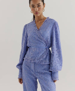 HARPER & YVE | COBY LS BLOUSE - ICY BLUE