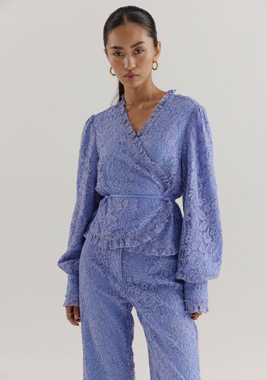 HARPER & YVE | COBY LS BLOUSE - ICY BLUE