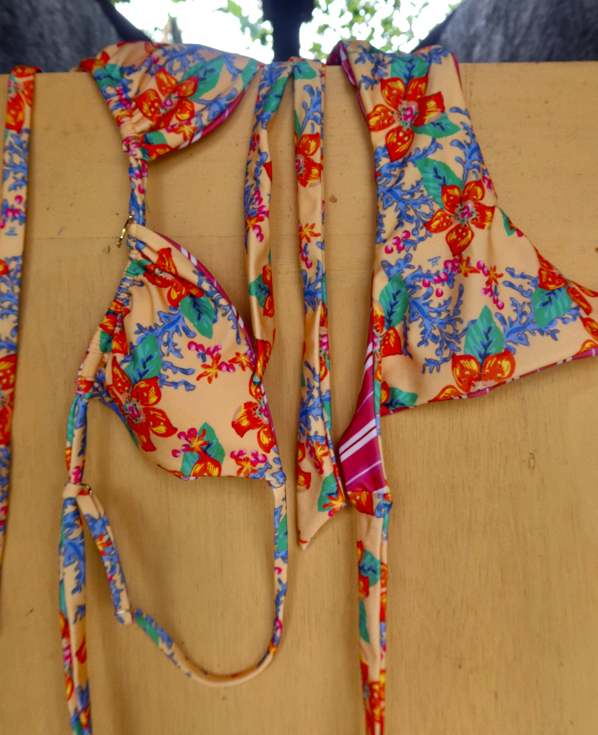 HARPER & YVE | LEXIE 2-WAYS BIKINI BOTTOM - BANANA FLOWER & PINK STRIPE