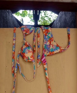 HARPER & YVE | LEXIE 2-WAYS BIKINI BOTTOM - BANANA FLOWER & PINK STRIPE