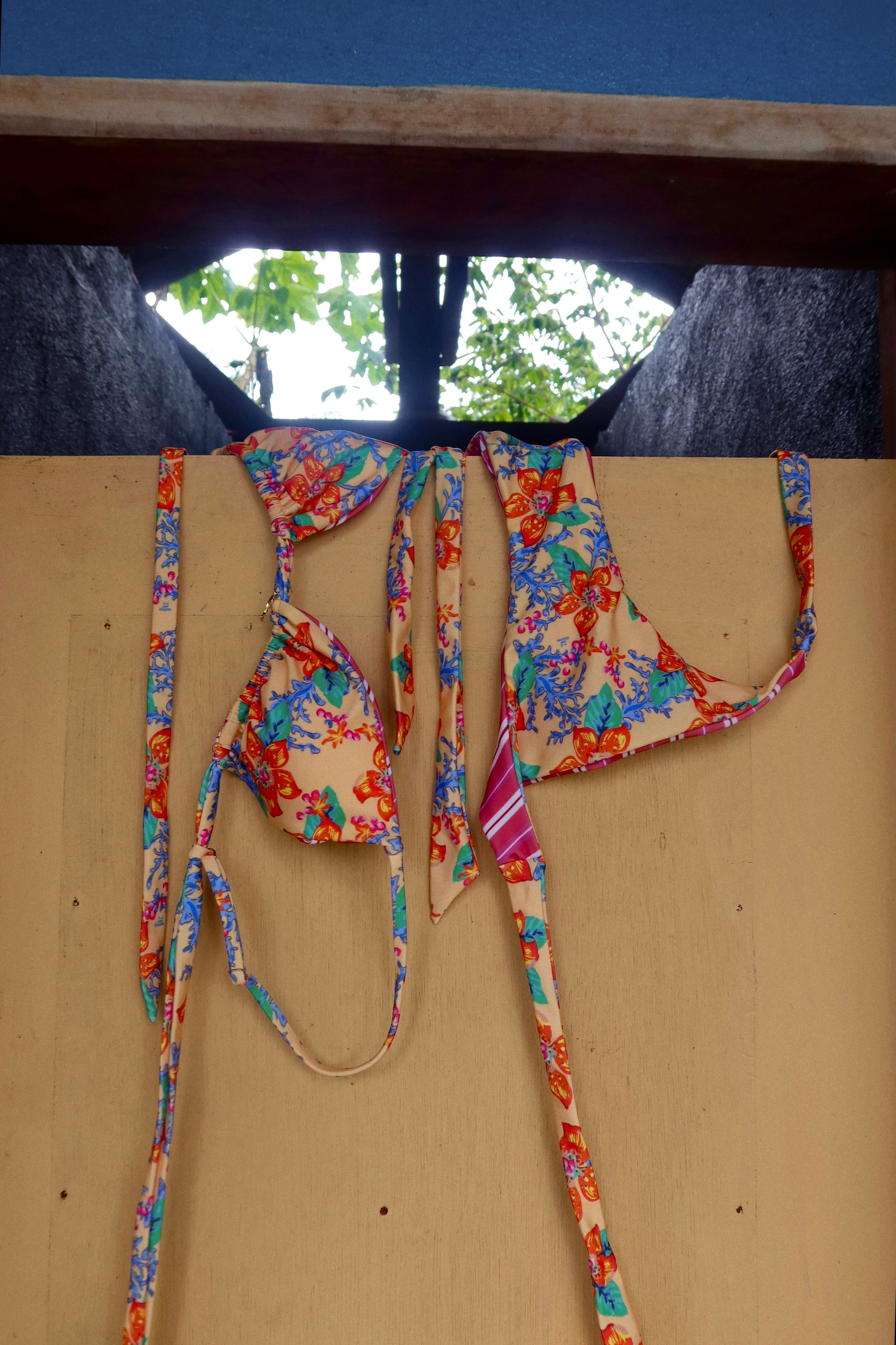 HARPER & YVE | LEXIE 2-WAYS BIKINI BOTTOM - BANANA FLOWER & PINK STRIPE