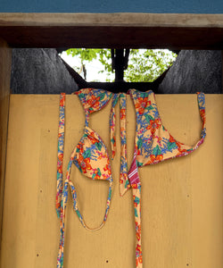 HARPER & YVE | LEXIE 2-WAYS BIKINI BOTTOM - BANANA FLOWER & PINK STRIPE