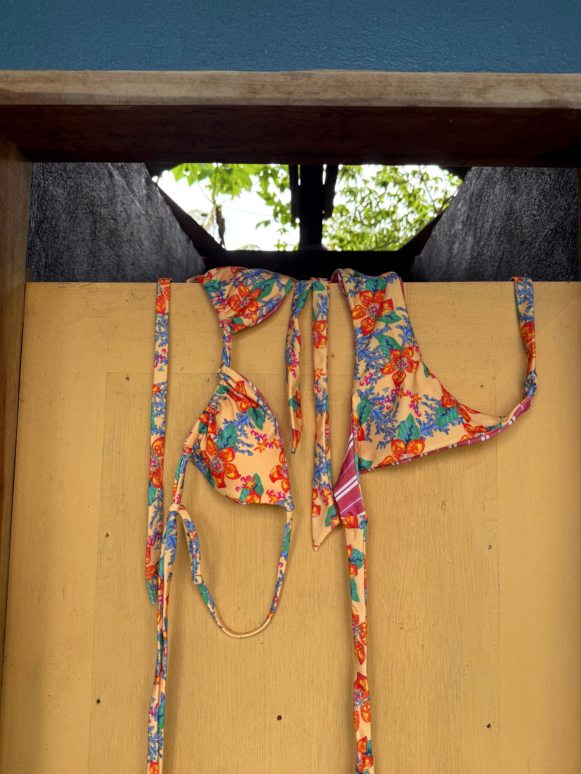 HARPER & YVE | LEXIE 2-WAYS BIKINI BOTTOM - BANANA FLOWER & PINK STRIPE