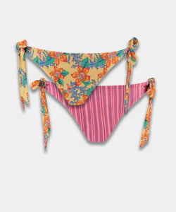 HARPER & YVE | LEXIE 2-WAYS BIKINI BOTTOM - BANANA FLOWER & PINK STRIPE