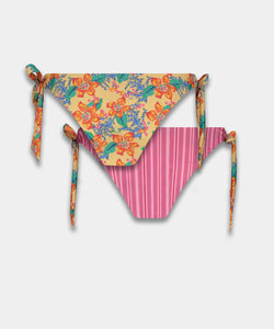 HARPER & YVE | LEXIE 2-WAYS BIKINI BOTTOM - BANANA FLOWER & PINK STRIPE