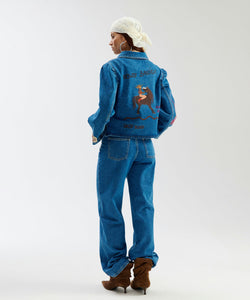 HARPER & YVE | YVE ROSE APPLIQUE JEANS - MID BLUE