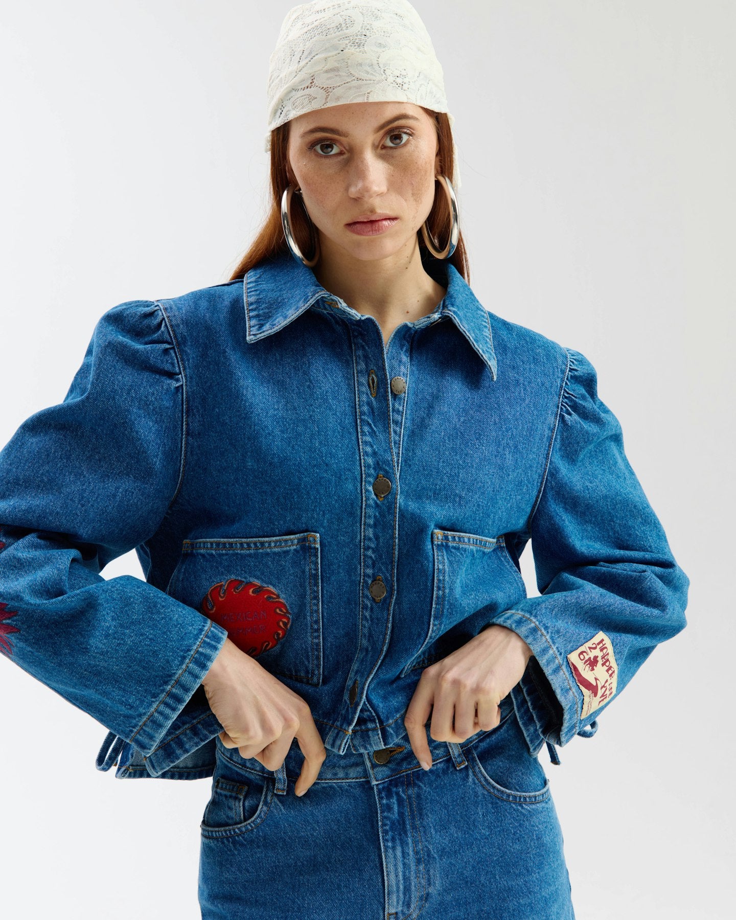 HARPER & YVE |  TOBY APPLIQUÉ JACKET - MID BLUE
