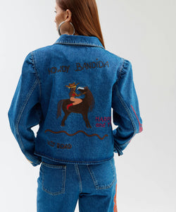 HARPER & YVE |  TOBY APPLIQUÉ JACKET - MID BLUE