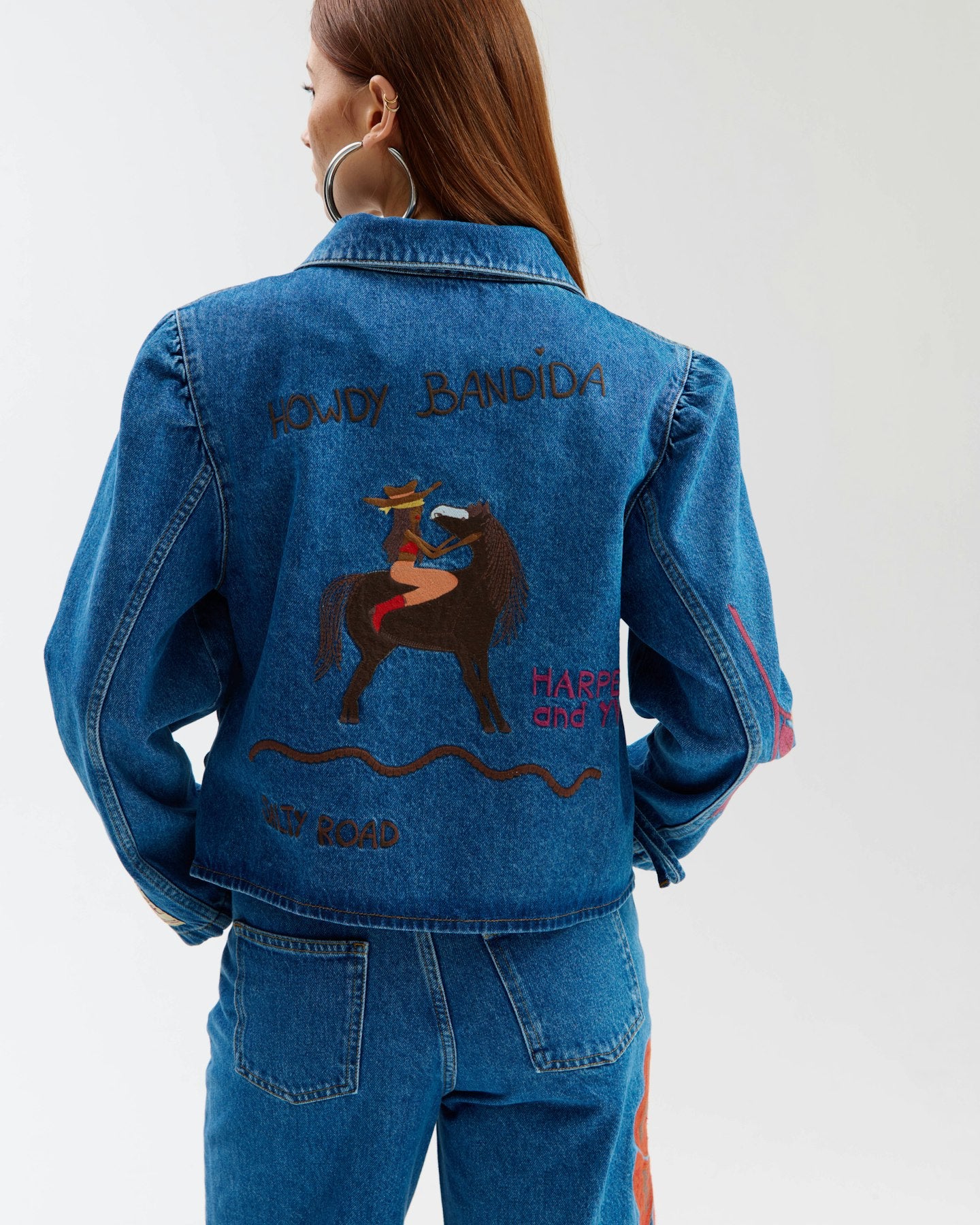 HARPER & YVE |  TOBY APPLIQUÉ JACKET - MID BLUE