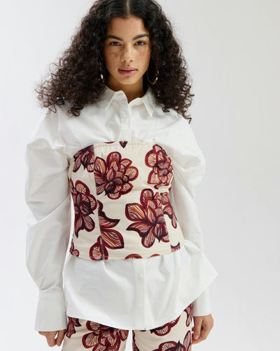 HARPER & YVE | DELICE SS TOP - DESSERT FLOWER ECRU