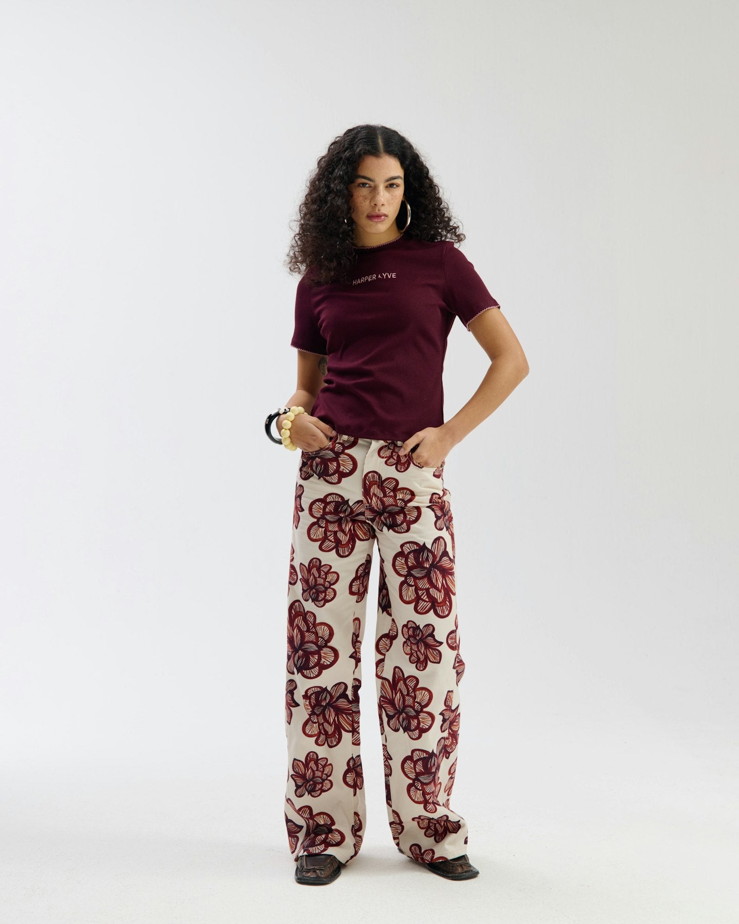 HARPER & YVE | MAYRA PANTS - DESSERT FLOWER ECRU