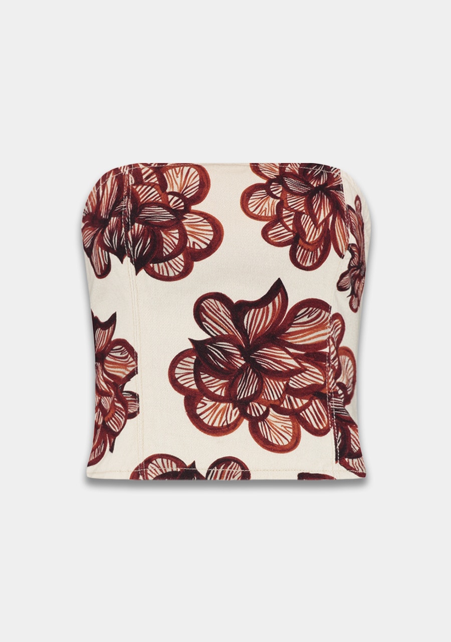 HARPER & YVE | DELICE SS TOP - DESSERT FLOWER ECRU