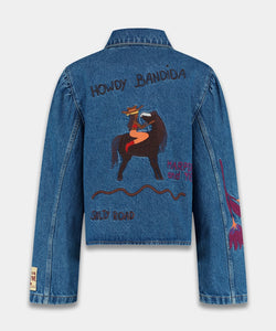 HARPER & YVE |  TOBY APPLIQUÉ JACKET - MID BLUE