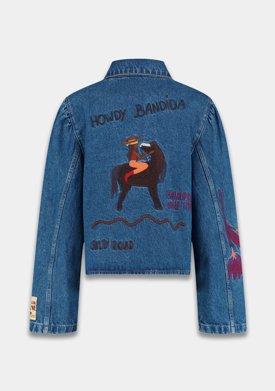 HARPER & YVE |  TOBY APPLIQUÉ JACKET - MID BLUE