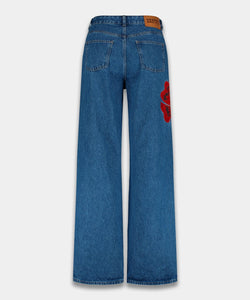 HARPER & YVE | YVE ROSE APPLIQUE JEANS - MID BLUE