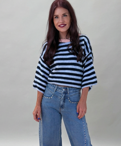 NOVA STRIPED KNIT - NAVY/BLUE