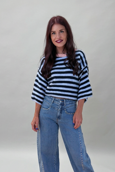 NOVA STRIPED KNIT - NAVY/BLUE