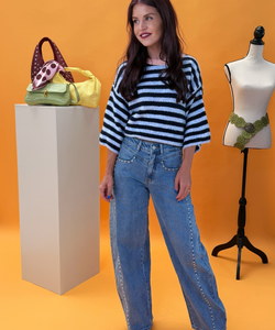 NOVA STRIPED KNIT - NAVY/BLUE