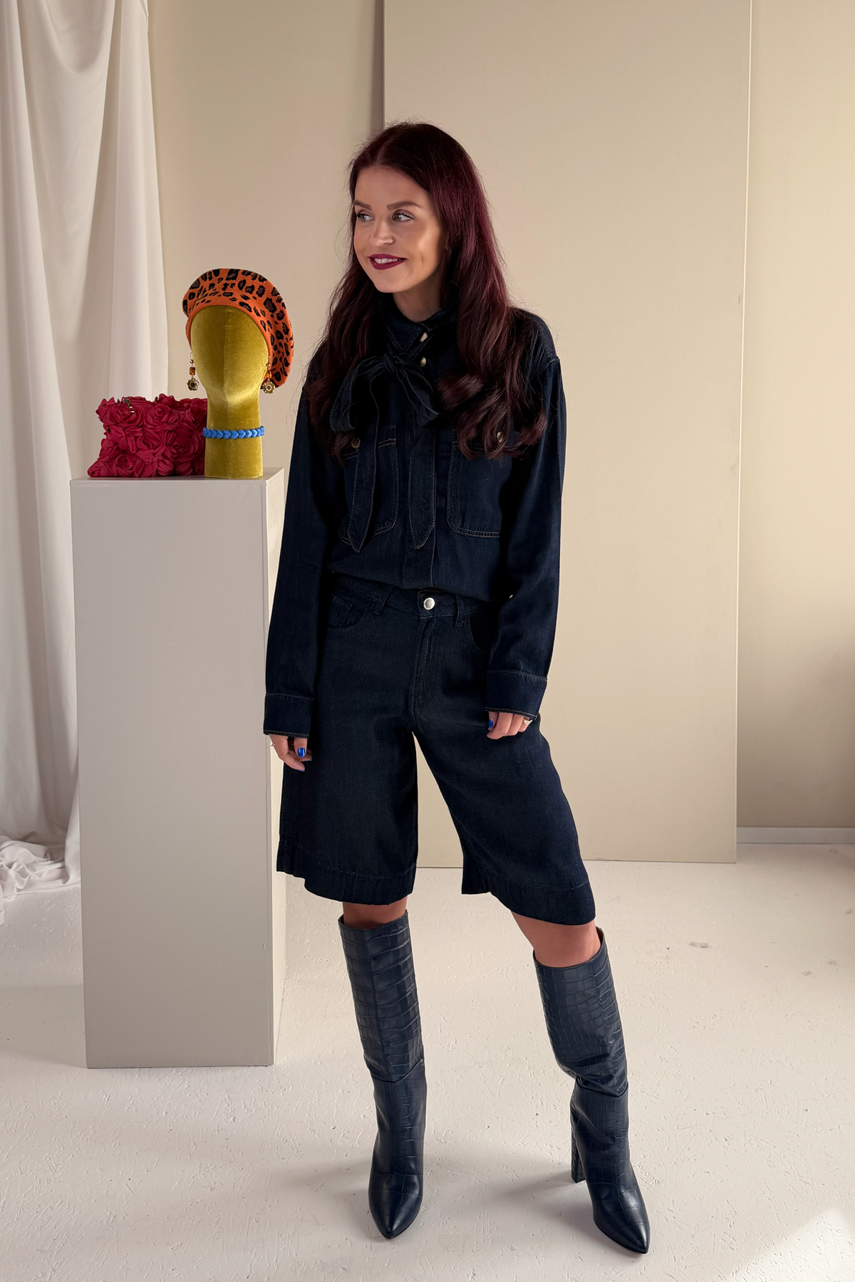 CHARLOTTE BLOUSE - DARK BLUE