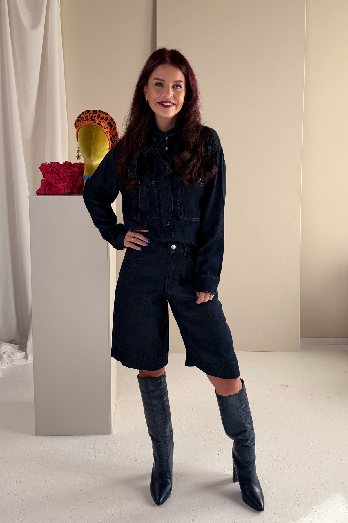 CHARLOTTE BLOUSE - DARK BLUE