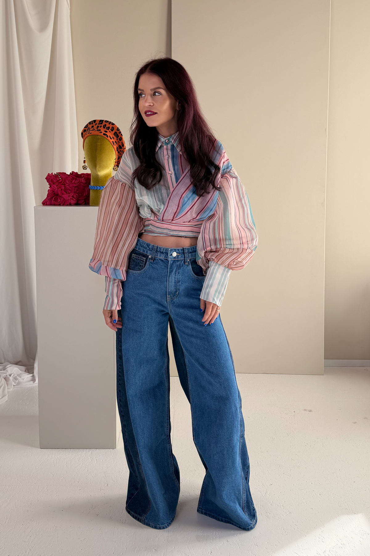RIVER WRAPPED STRIPED BLOUSE - MULTI