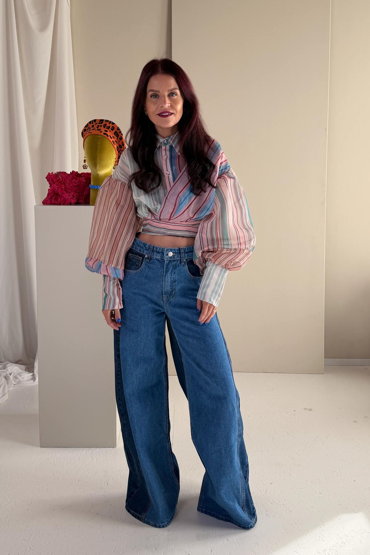 RIVER WRAPPED STRIPED BLOUSE - MULTI