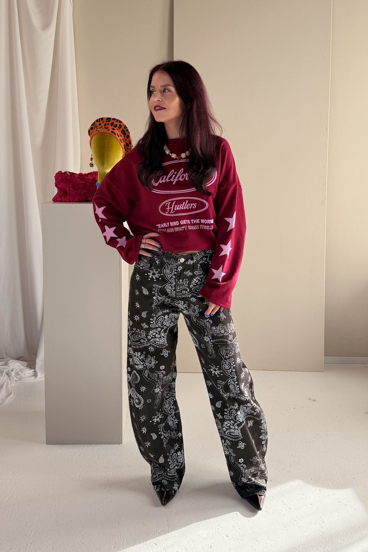 CALIFORNIA LONGSLEEVE SHIRT - BORDEAUX