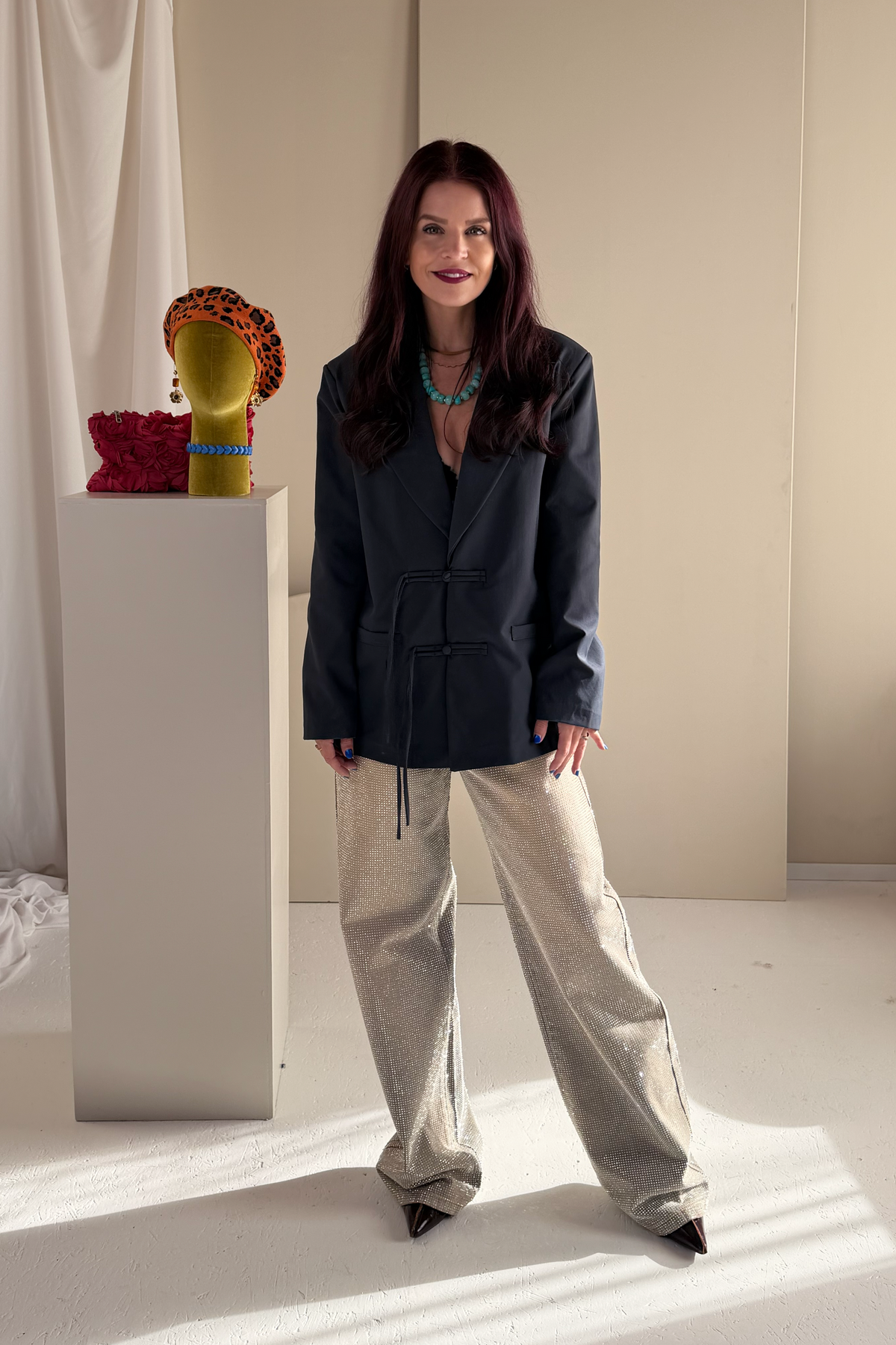 ANNABEL TIE BLAZER - NAVY