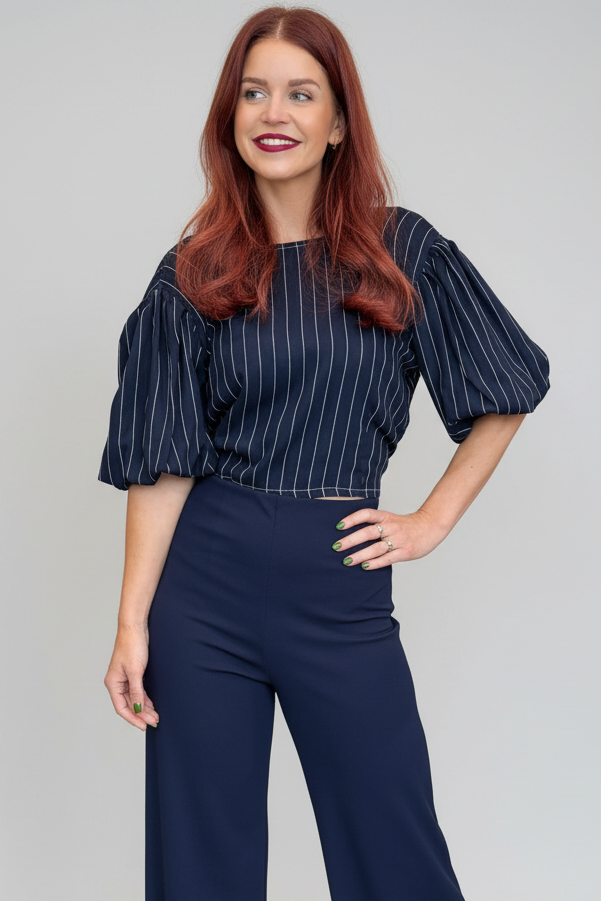 SAINT PINSTRIPED SHIRT - NAVY