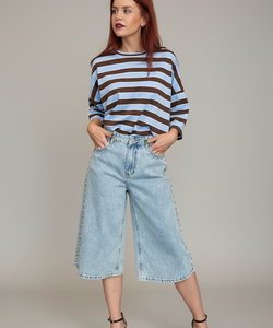 BENNY STUDDED DENIM JORTS - BLUE