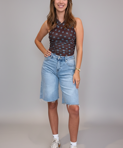 ELKE POLKA DOT BODY - BROWN/BLUE