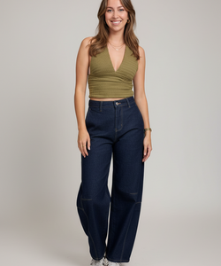BERITH HALTER TOP - KHAKI
