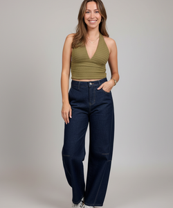 BERITH HALTER TOP - KHAKI