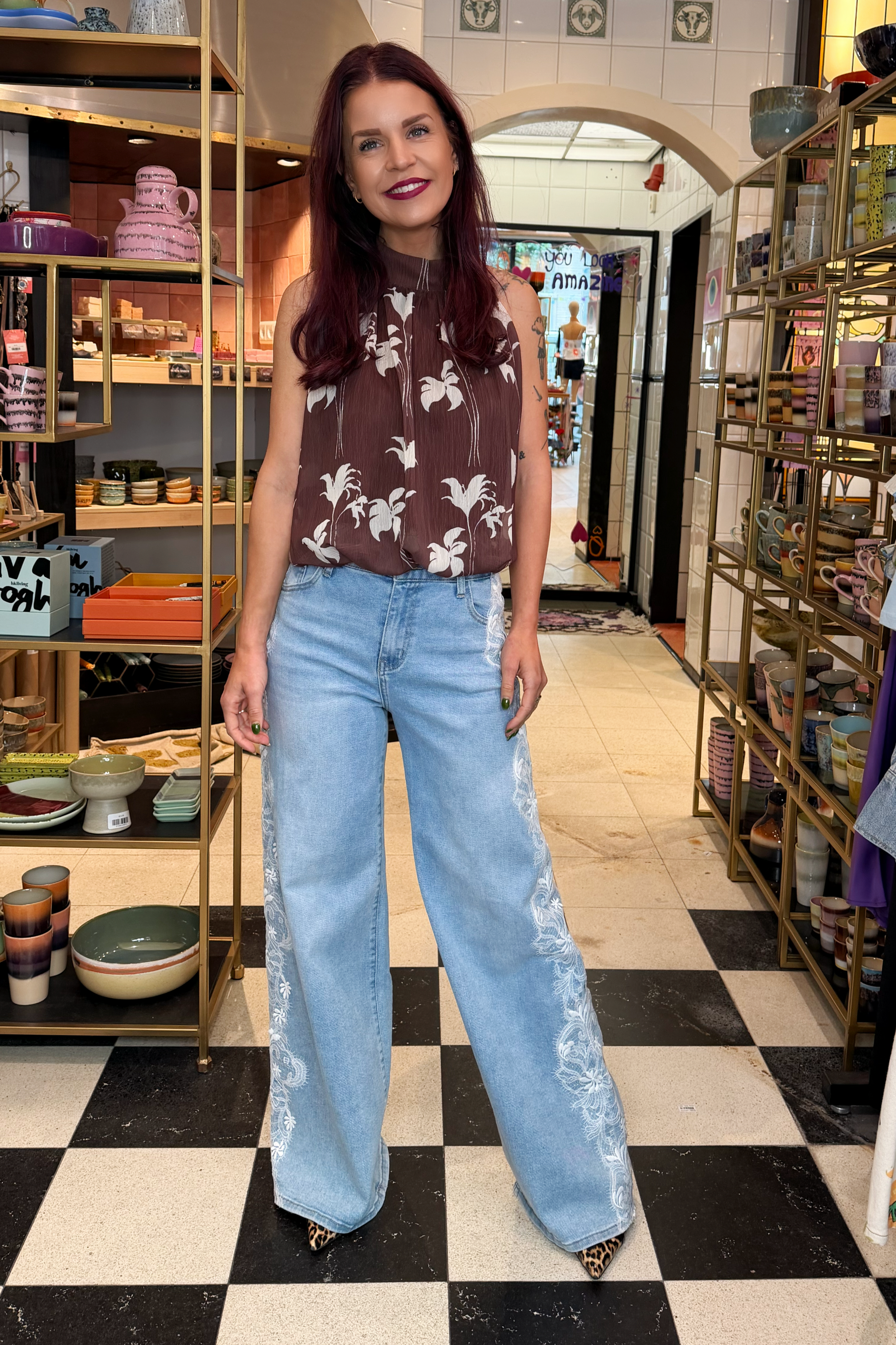 LOVIS LACE JEANS - BLUE