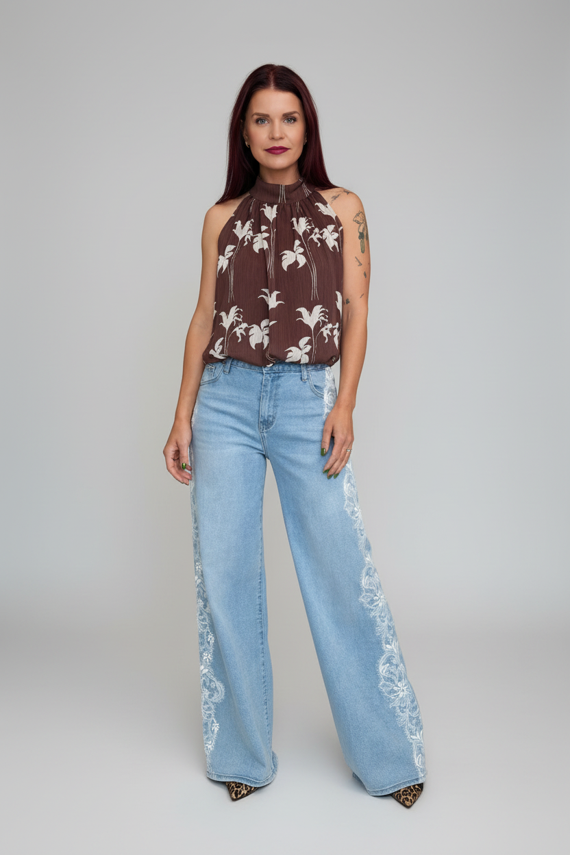 LOVIS LACE JEANS - BLUE