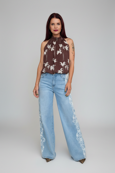 LOVIS LACE JEANS - BLUE