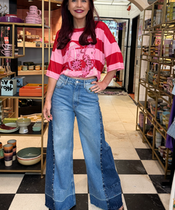TINA STRIPED TEE - RED
