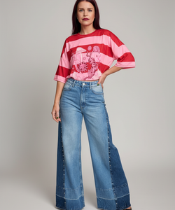 TINA STRIPED TEE - RED