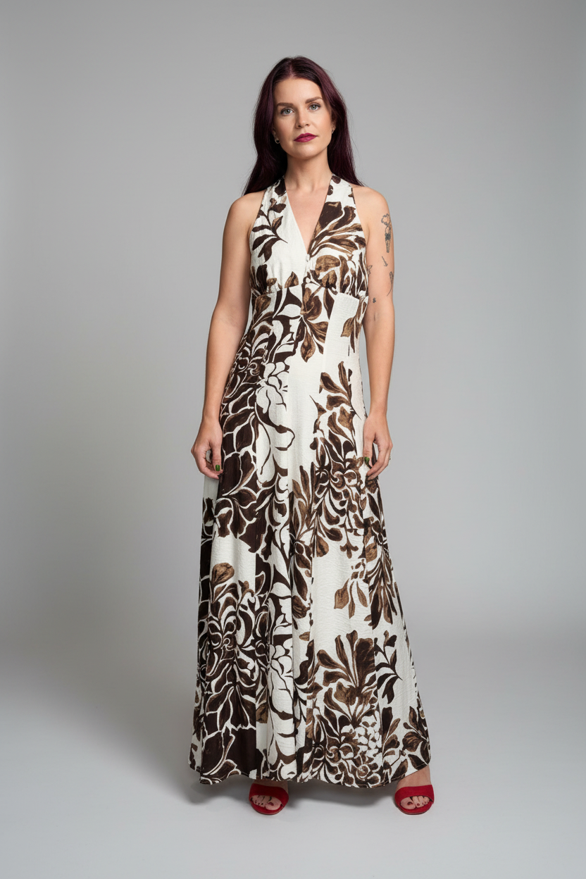 OLIVIA DRESS - BROWN