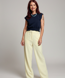 YAS | LIKKA HW WIDE PANTS - FRENCH VANILLA
