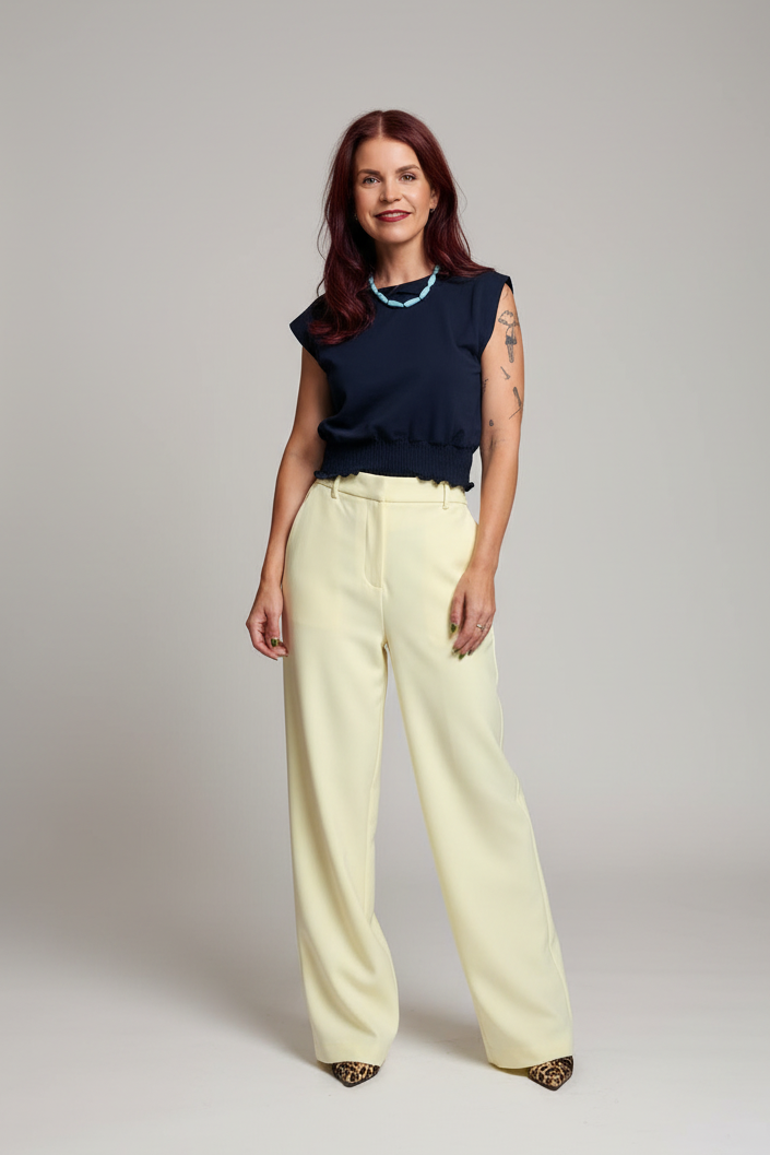 YAS | LIKKA HW WIDE PANTS - FRENCH VANILLA