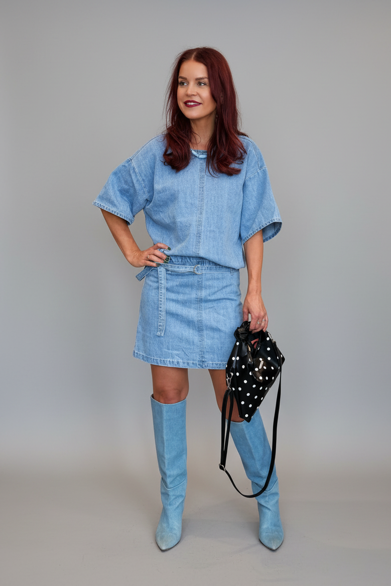CALLE DENIM DRESS - BLUE