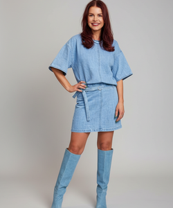 CALLE DENIM DRESS - BLUE