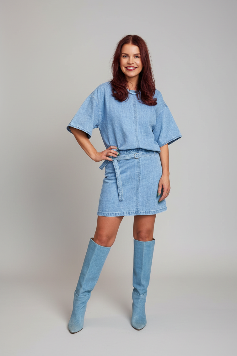 CALLE DENIM DRESS - BLUE