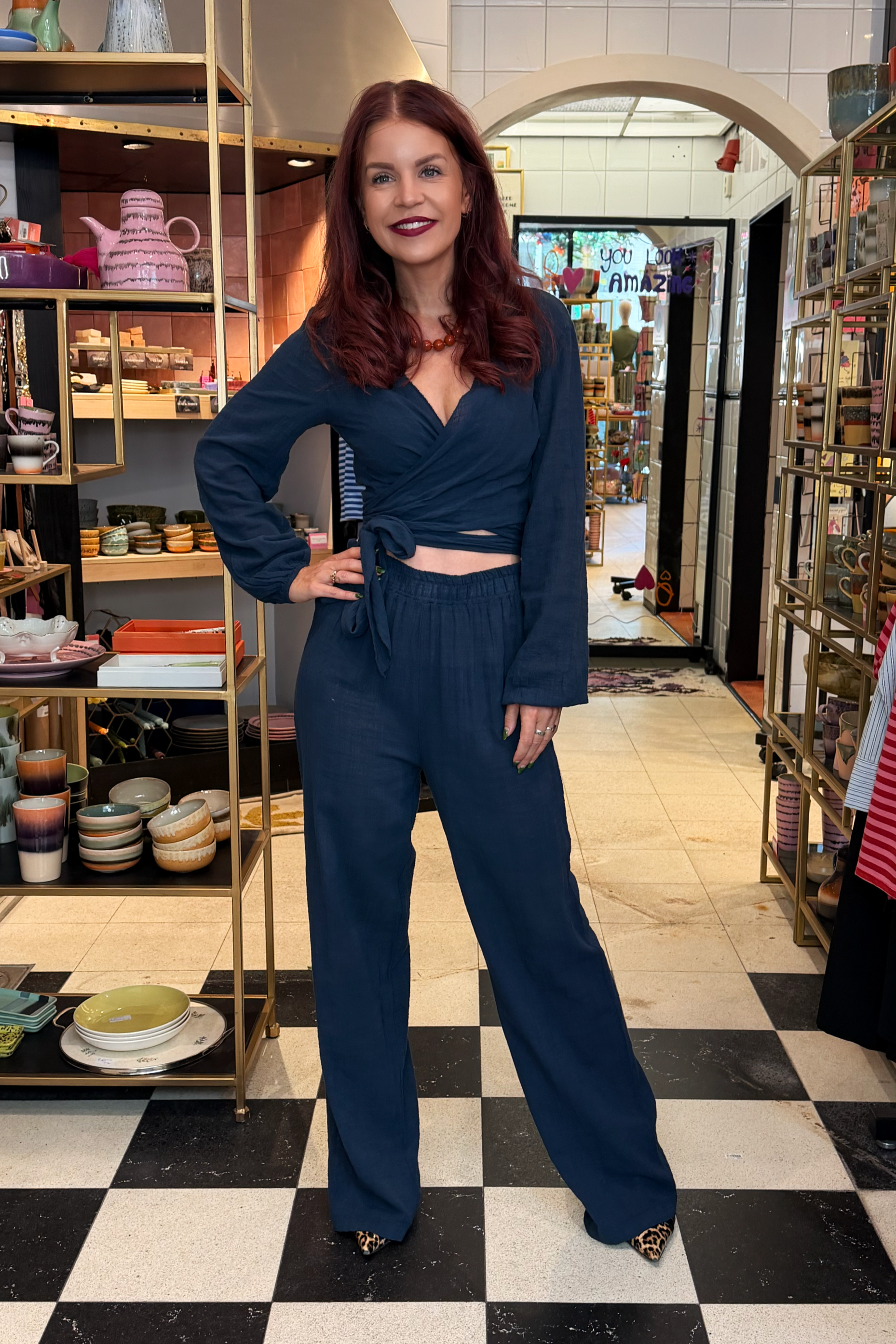 BOB & BILL RESORT COLLECTION | BEAU WRAP TOP - NAVY