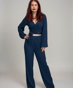 BOB & BILL RESORT COLLECTION | BEAU WRAP TOP - NAVY